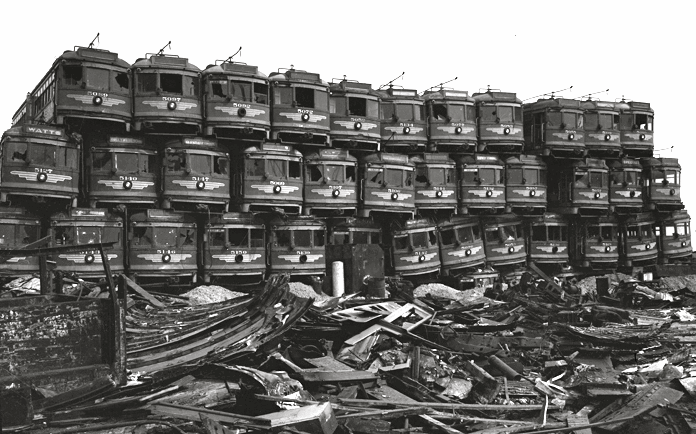 Pacific-Electric-Red-Cars-Awaiting-Destruction
