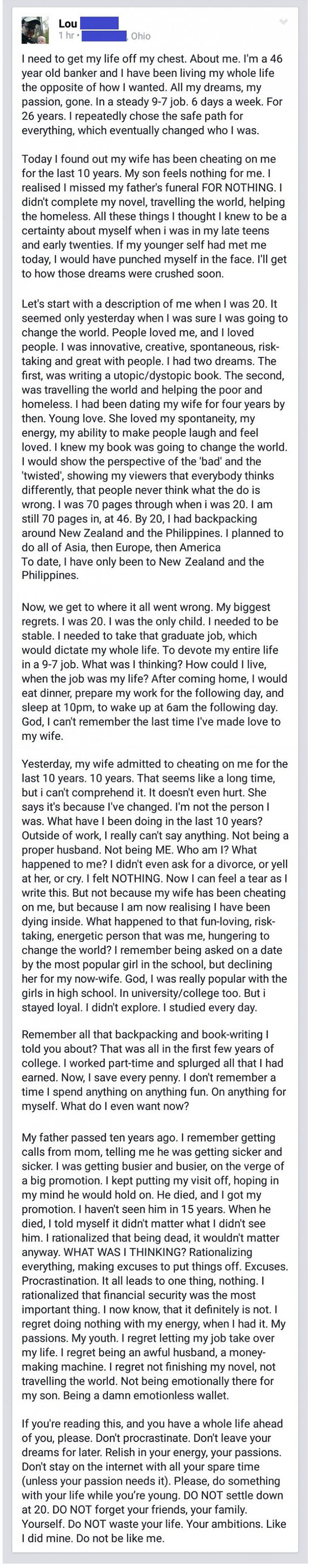 46 Years Old Banker Writes Heartbreaking Post And BEGS Society To Read THIS Until It's Too Late!