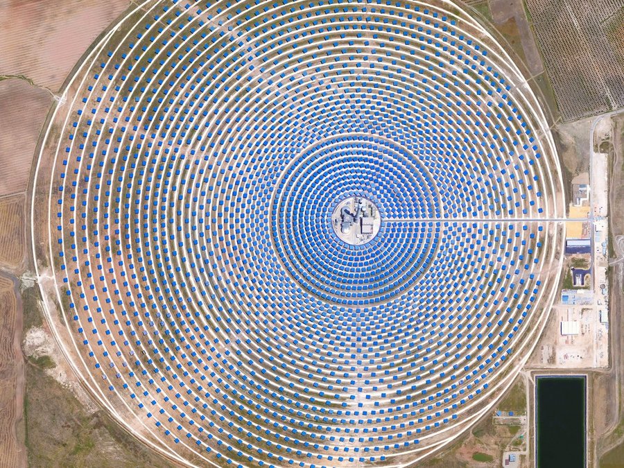 The Gemasolar Thermosolar Plant. (c) 2016 by DigitalGlobe, Inc. from Overview by Benjamin Grant, published by Amphoto Books