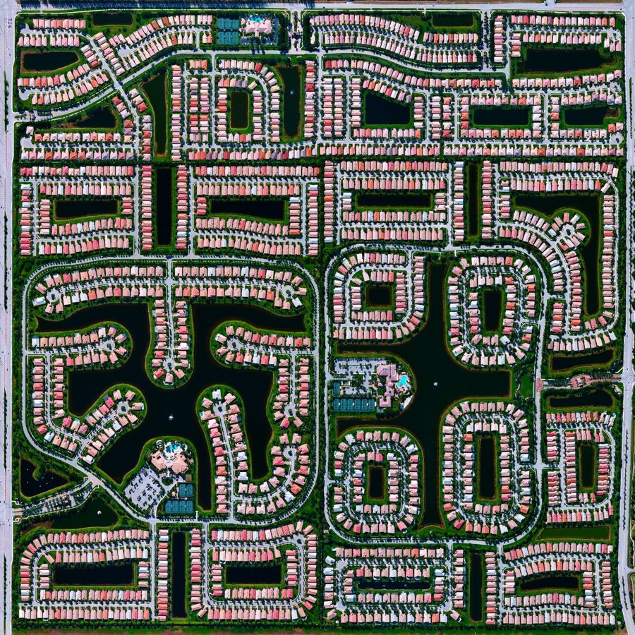 Delray Beach, Florida (c) 2016 by DigitalGlobe, Inc. from Overview by Benjamin Grant, published by Amphoto Books